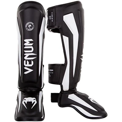 Afbeelding van Venum Elite Standup Kickboks Scheenbeschermers Zwart/Wit M