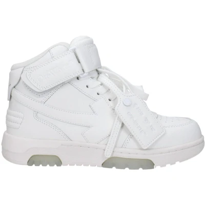 Afbeelding van Leather Sneakers with Strap Closure Wo White