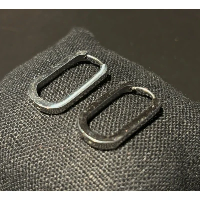 Afbeelding van Silver Style Plated Hypoallergenic Rectangular Hoop Earrings