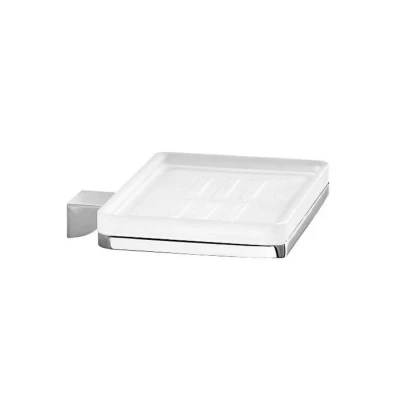 Afbeelding van Zeephouder Sapho Glamour Hangend 15x2.9 cm Chroom / Melkglas