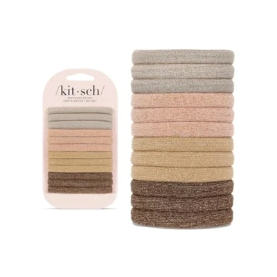 Afbeelding van Kitsch Gerecycleerde Nylon Glitter Medium Elastieken 12st Neutraal