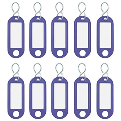 Afbeelding van Wedo 262103403 sleutelhanger kunststof (met S haken, verwisselbare etiketten) 10 stuks, blauw