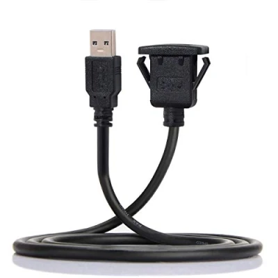 Afbeelding van Cablecc 1m Waterdichte Enkele USB 2.0 Uitbreidingsvergrendeling Mount Auto AUX Kabel voor Dashboard Panel