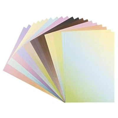 Afbeelding van Ideen mit Herz decoratief papier met kleurverloop, kleurrijk karton, DIN A4, 250 g/m², intensief of pastel, 10 verschillende zelfklevend, 20 vellen