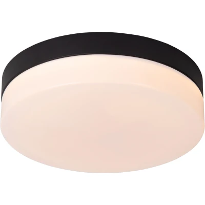 Afbeelding van Lucide Biskit Plafonnière Badkamer Ø 23 Cm Led 1x12w 2700k Ip44 Zwart