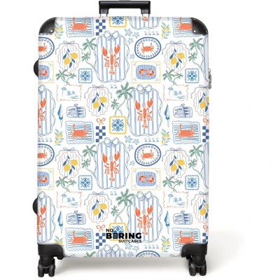 Afbeelding van NoBoringSuitcases.com® Koffer groot Reiskoffer lichtgewicht Zomers illustraties kleurrijk Rolkoffer met 4 wielen Grote trolley XL 98 liter bagage