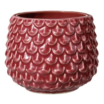 Afbeelding van Bloomingville Pinecone Bloempot Decoratieve Bloempotten Kleur voor Interieur Creatieve Retro Stijl S (9,5 cm Ø), Rood, Keramiek