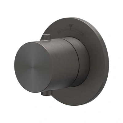 Afbeelding van IVY Concord afbouwdeel flow through stopkraan symmetry RVS 316 Geborsteld carbon Black PVD