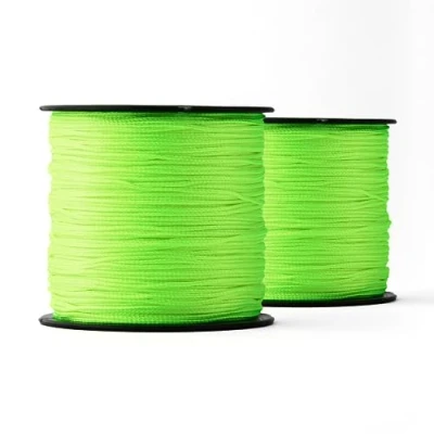 Afbeelding van SNURO polyester touw (1mm, 2 x 100M) robuust gevlochten in het fluorescerend groen voor elke toepassing weerbestendig ideaal buiten &amp; survival.