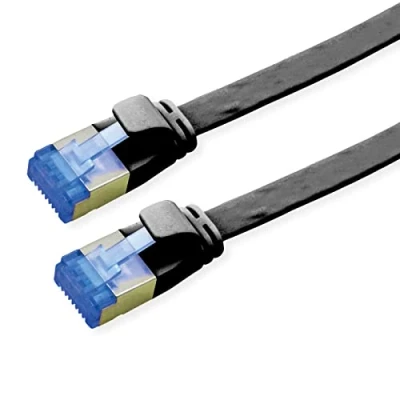 Afbeelding van VALUE patchkabel Cat.6 (Klasse E) FTP, extra plat, zwart, 1 m