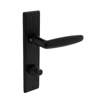 Afbeelding van Deurklink Sophie schild mat zwart 181x41x7mm wc63/8mm