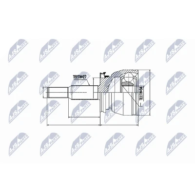Afbeelding van Homokineet reparatie set, aandrijfas NTY NPZ FR 002