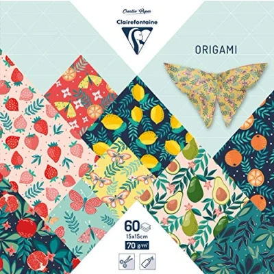 Afbeelding van Origami papier Fruittuin, 60 vel 70g 15 x cm met motief
