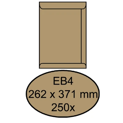 Afbeelding van Envelop Quantore akte EB4 262x371mm bruinkraft 250stuks