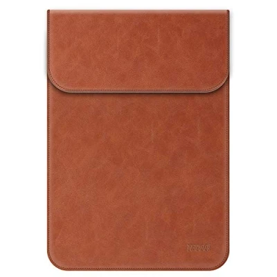 Afbeelding van TECOOL 15 Inch Lederen Laptophoes, Notebook Beschermhoes Hoes Tas Sleeve Case Cover voor 2012 2019 MacBook Pro (A1990/A1707/A1398), 2020 16 A2141 Bruin