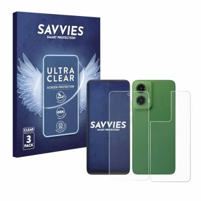 Afbeelding van Savvies Screenprotector voor Motorola Moto G35 (Voor+Achter) Folie Beschermfolie transparant (6 Stuks)