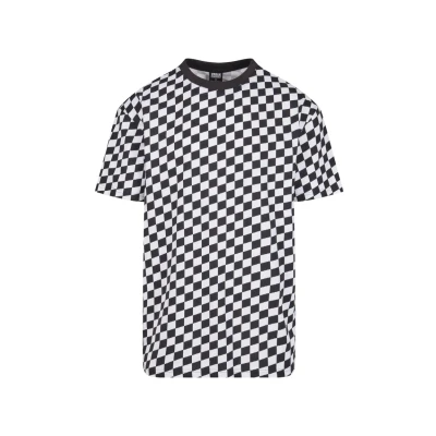 Afbeelding van Urban Classics Check Tshirt print, Heren, Maat: 4XL, Blackcheck