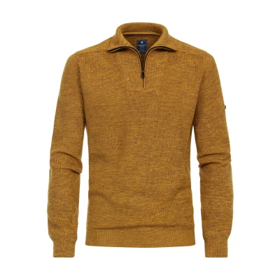 Afbeelding van Redmond Casual Regular Fit Half Zip Sweater rood, Gestructureerd