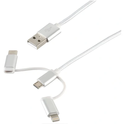 Afbeelding van S Conn 14 50067 1m USB A Micro B Male Wit kabel (1 m, 2.0),