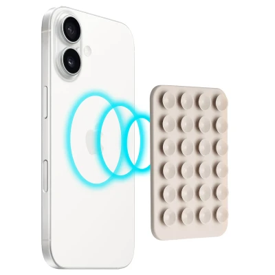 Afbeelding van Selencia Telefoonhouder zuignap MagSafe Warm Gray Beige Siliconen En TPU (zacht) Black Friday Deals