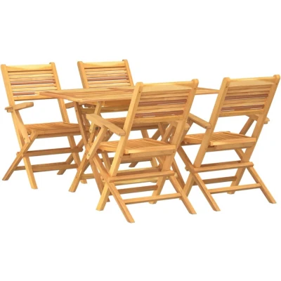 Afbeelding van 5 Delige Tuinset Massief Teakhout / Met armleuning