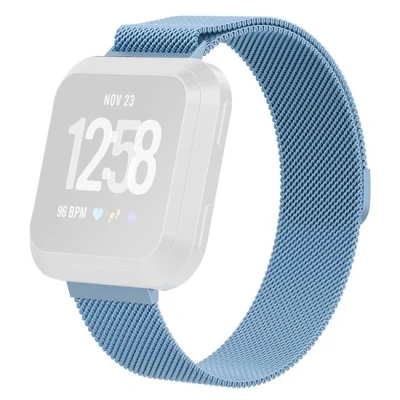 Afbeelding van Fitbit Versa 1 / 2 &amp; Lite milanese bandje Maat: Small Lichtblauw