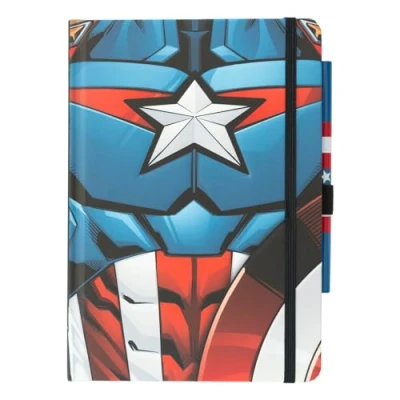 Afbeelding van Grupo Erik A5 Premium notitieboek Captain America Wit Gestippeld witte pagina&#039;s Bullet journal Inclusief projector pen