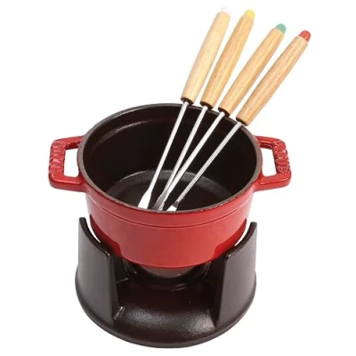 Afbeelding van Staub Minifondueset, Induktionsgeeignet, Gusseisen, Kirschrot, 13 x 9.9 7 cm, 1 Einheiten