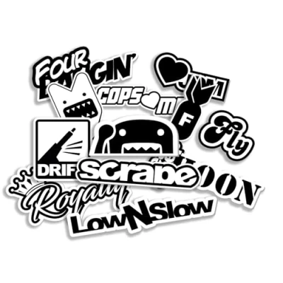 Afbeelding van Finest Folia JDM Stickerset voor auto, motorfiets, helm, Japan, stickerbomb, Japanse OEM sticker, tuning, autosticker, folie, zelfklevend, weerbestendig, R207 (stickervel 5, zonder hologram effect)