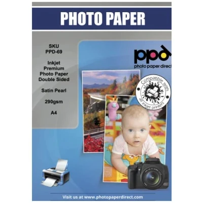 Afbeelding van PPD A4x50 vel Inkjet PREMIUM Fotopapier 290g Dubbelzijdig Bedrukbaar, Satijn Voor en Achterkant 69 50