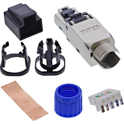 Afbeelding van InLine RJ45 stekker Cat.6A 500MHz, in het veld bedraad, afgeschermd, met schroefdop (Stekker netwerkkabel), Netwerk accessoires