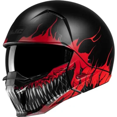 Afbeelding van HJC i20 Scraw Jet Helm, zwart rood, afmeting S voor man