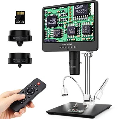 Afbeelding van Andonstar AD249S M 10.1 Inch HDMI Digitale Microscoop 2000x, 3 Lens 2160P UHD Video Record, Soldeermicroscoop, Elektronische Microscoop, Munt Biologische Kit, Windows Compatibel
