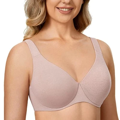 Afbeelding van DELIMIRA AISILIN Dames Minimizer BH met beugel zonder padding Volledige cups Grote maten Ondergoed Camee Heather 100E