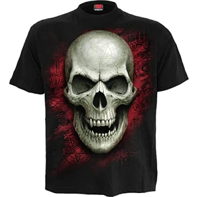 Afbeelding van Spiral Heren Tshirt S GOTHIC RUNES GLOW IN THE DARK Zwart