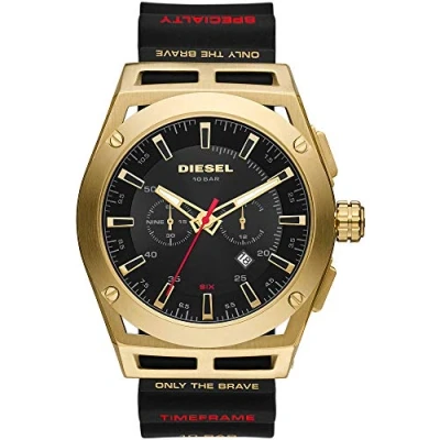 Afbeelding van Diesel DZ4546 Timeframe Herenhorloge Horloges horloge GoudkleurZwart