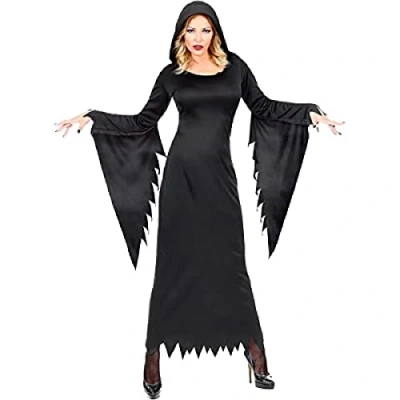Afbeelding van Widmann Heks &amp; Spider Lady Voodoo Duistere Religie Kostuum Gotische Koningin Zaken Vrouw Zwart Large Halloween Verkleedkleding