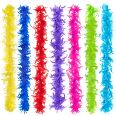 Afbeelding van Anjing 7 stuks veren boa‘s voor vrouwen, veelkleurige boa&#039;s ambachten, feestbenodigdheden, kostuum meisjes (2 m per kleur)