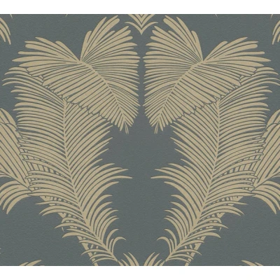 Afbeelding van AS Creation Trendwall 2 37959 3 379593 Goud Palmblad / Grijs