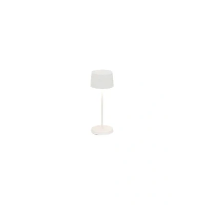 Afbeelding van Zafferano, Olivia Micro Lamp, Snoerloze, Oplaadbare Tafellamp met Touch Control, voor Binnen en Buiten, Dimmer, 2200 3000 K, Hoogte 20 cm, Kleur Wit