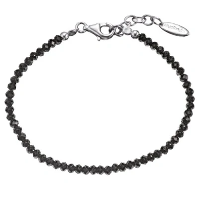 Afbeelding van Engelsrufer Black Spinel Armband für Damen rhodiniertes 925er Sterlingsilber Länge 18 cm + 2