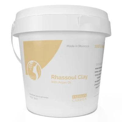 Afbeelding van Fatima&#039;s Garden Rhassoul Klei met Argan &amp; Eucalyptus Detox Verzachter, 1Kg