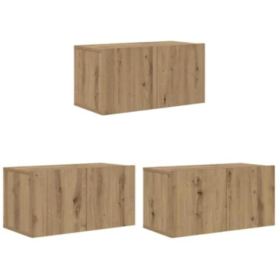 Afbeelding van vidaXL TV Kast Set Artisan Eiken MDF, Fineer Middelgroot