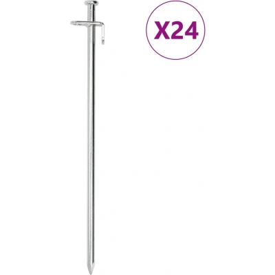 Afbeelding van Tentharingen 24 st 8 mm 30 cm gegalvaniseerd staal