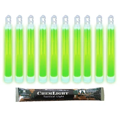Afbeelding van Cyalume lichtstaaf, legergroen, ChemLight Lightsticks, 15 cm, zeer heldere sticks, met een levensduur van 12 uur (verpakking 20 stuks), militaire kwaliteit, komt overeen Reach