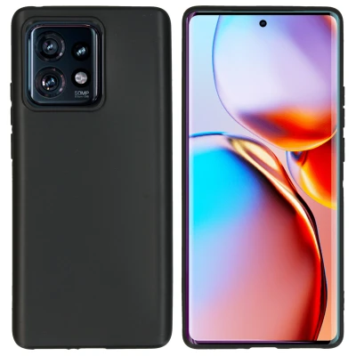 Afbeelding van Motorola Edge 40 Pro Hoesje Siliconen en TPU (zacht) iMoshion Softcase/Backcover Zwart Telefoonhoesje