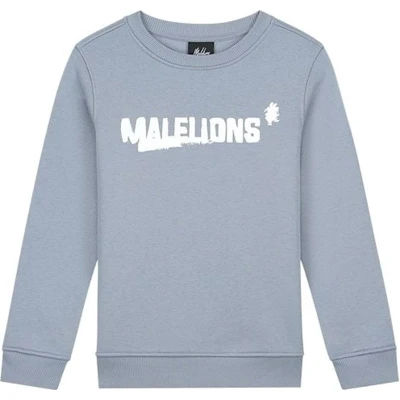 Afbeelding van Malelions Sweater inked Ice blauw / Wit