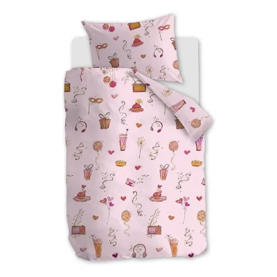 Afbeelding van Beddinghouse x Hanneke de Jager BH KIDS Pink Party 100x135 + 1x 40 60