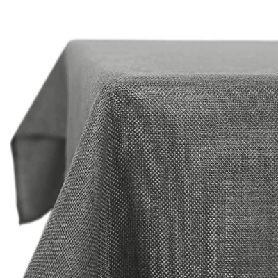 Afbeelding van Deconovo Linnen Tafelkleed Waterafstotend Rechthoekige Tafeldoek met Lotuseffect in Polyester Afneembaar voor Eettafel Partij Donkergrijs 130x220cm