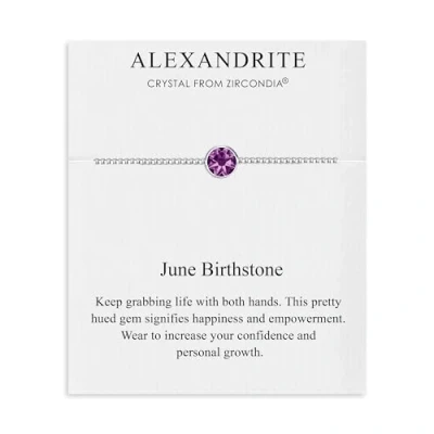 Afbeelding van Philip Jones Juni (Alexandriet) geboortesteen armband gemaakt met zirkondia® kristallen, 8.5mm, verzilverde messing legering, Zirkondia Kristal